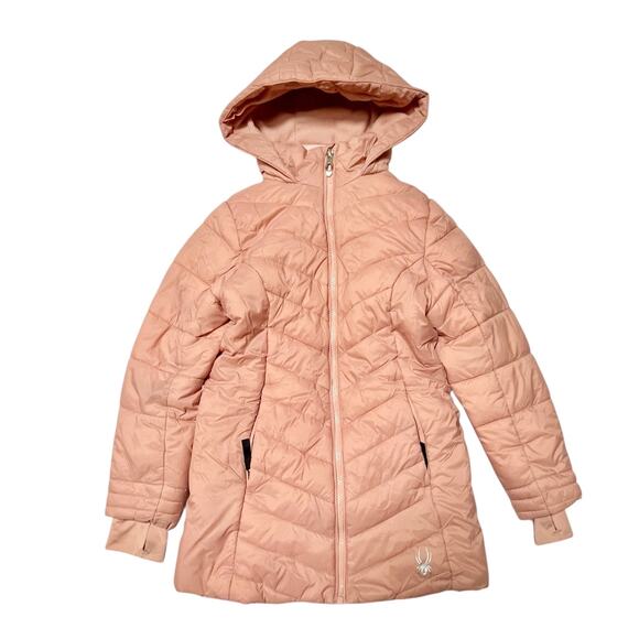 Spyder Timeless Hoodie Puffer Jacket Size 7 - Picture 1 of 7